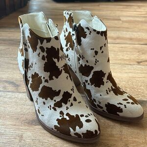 Maurice’s Brown Cow Print Ankle Boot
